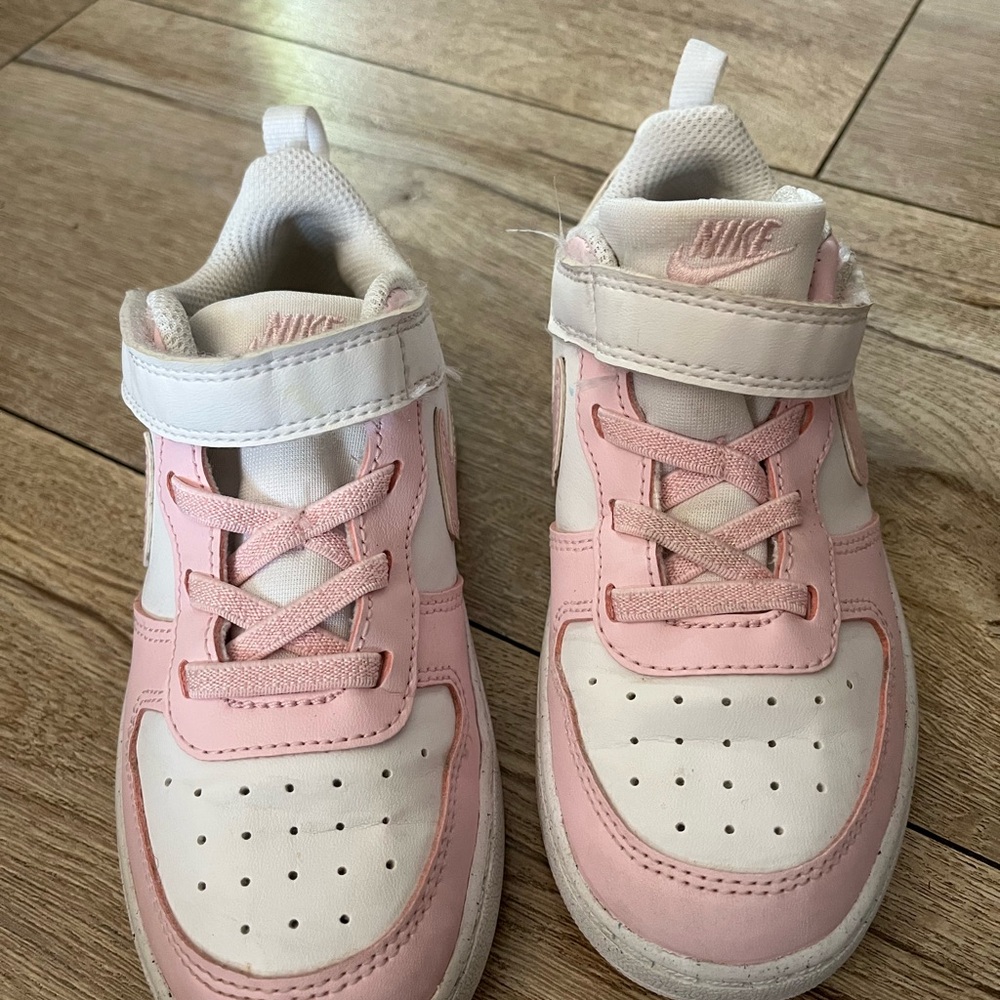 Nike Kids pink and white sneakers
